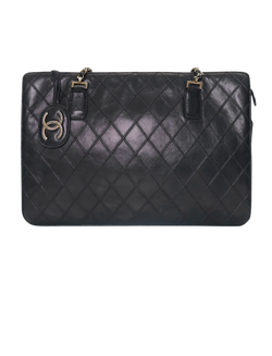 Chanel Vintage Quilted Shoulder Bag, Lambskin, Navy, 0549931 (86-88), 3